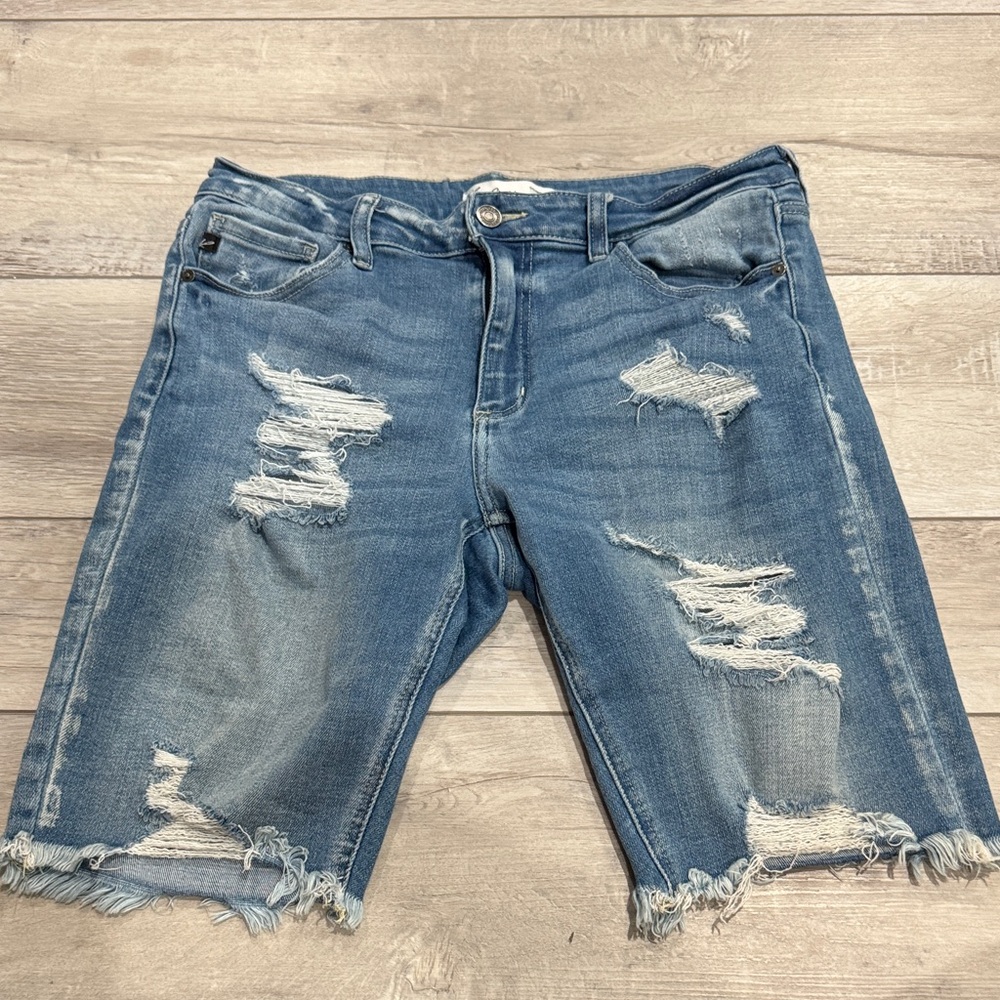 KanCan Distressed Blue Jean Shorts